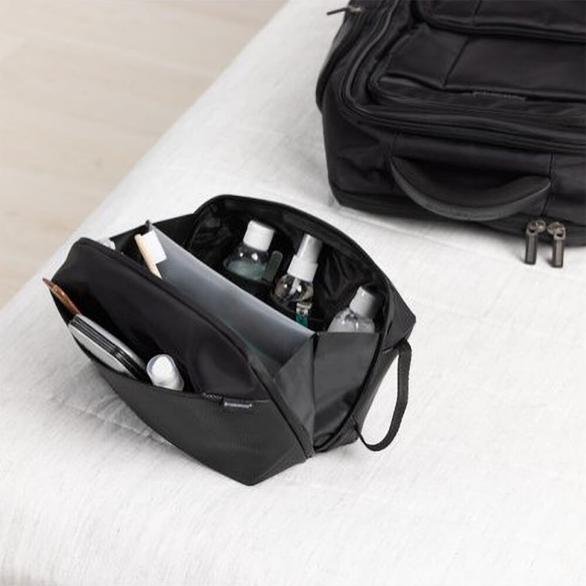 Picture of Brookstone Compact Toiletry Kit Vegan Leather Travel Bag