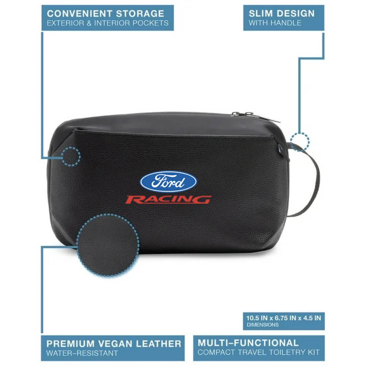 Picture of Brookstone Compact Toiletry Kit Vegan Leather Travel Bag