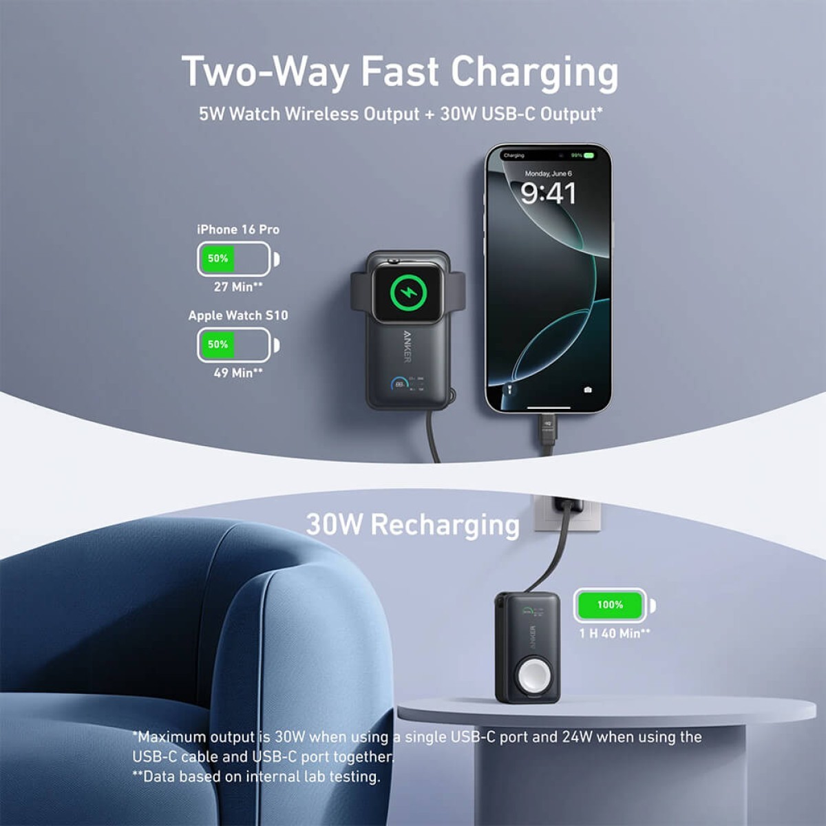 Picture of Anker MagGo Power Bank (10K, 35W, For Apple Watch)