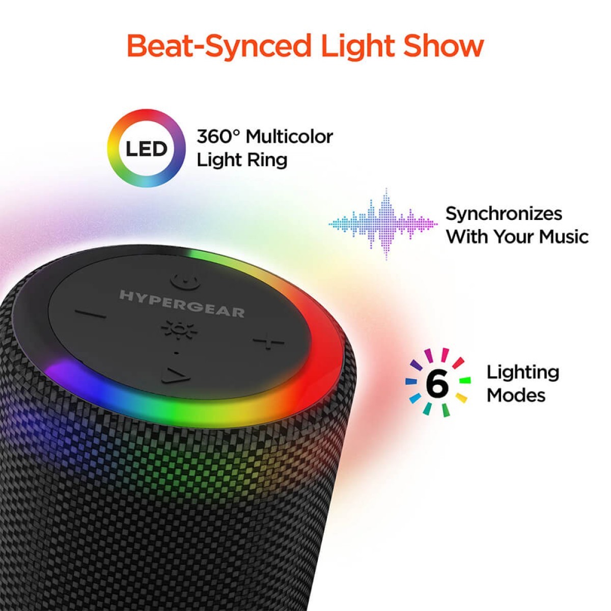 Picture of HyperGear Halo XL Waterproof LED Wireless Speaker