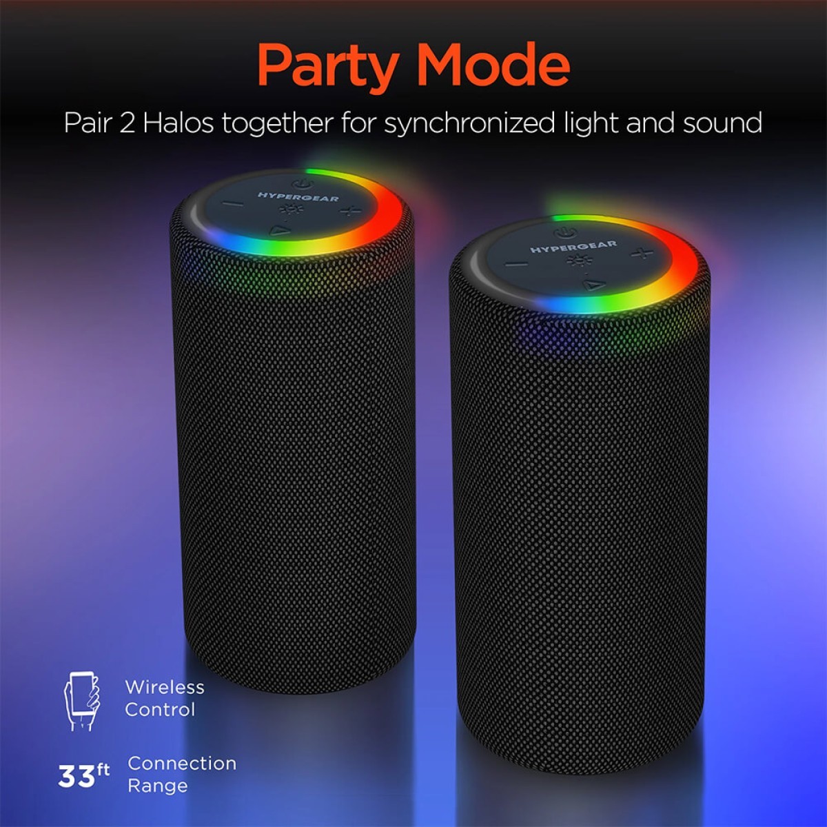 Picture of HyperGear Halo XL Waterproof LED Wireless Speaker