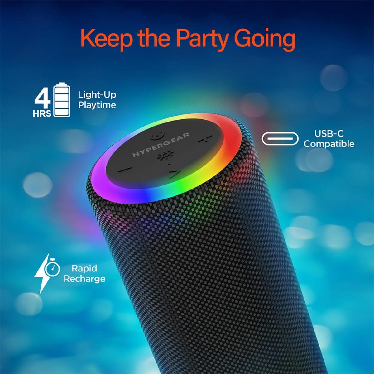 Picture of HyperGear Halo XL Waterproof LED Wireless Speaker