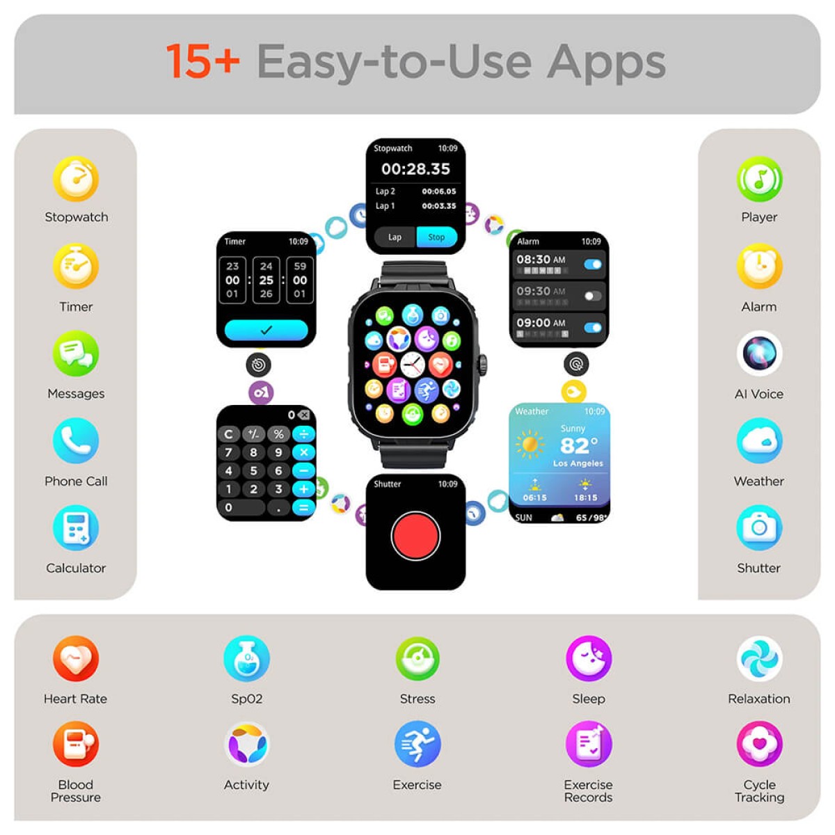 Picture of Hypergear Fit X2 SmartWatch + Fitness Tracker