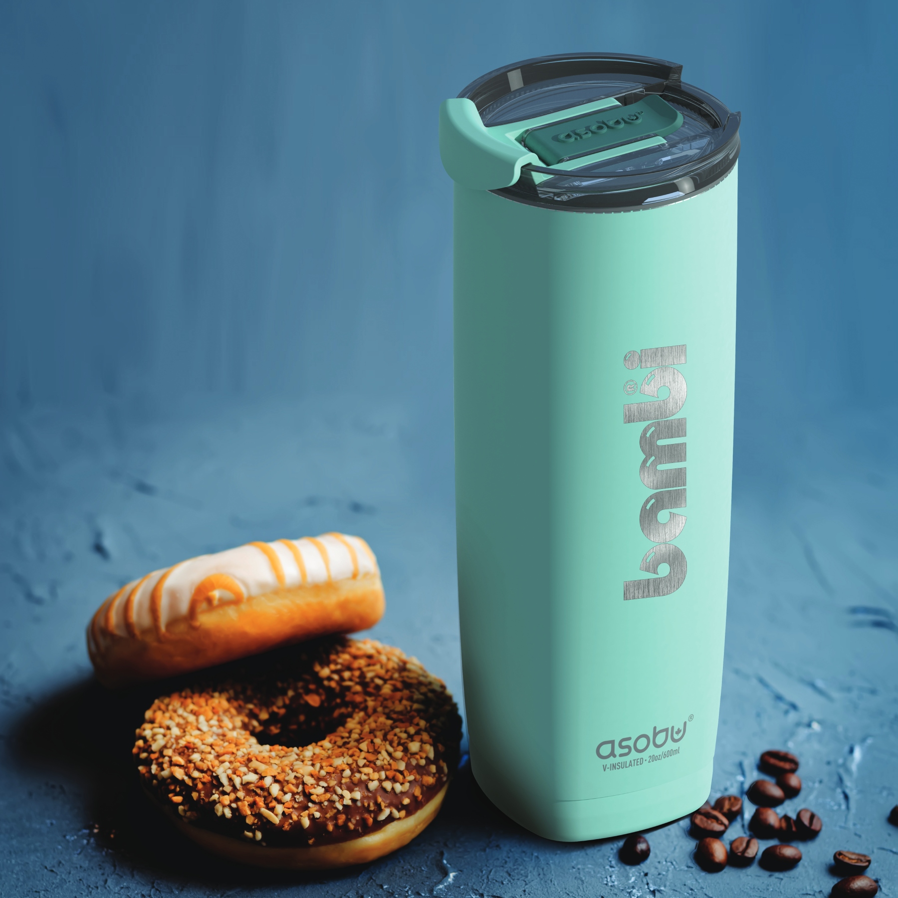 Picture of 20 oz Asobu Aqualina Dual Lid Insulated Bottle