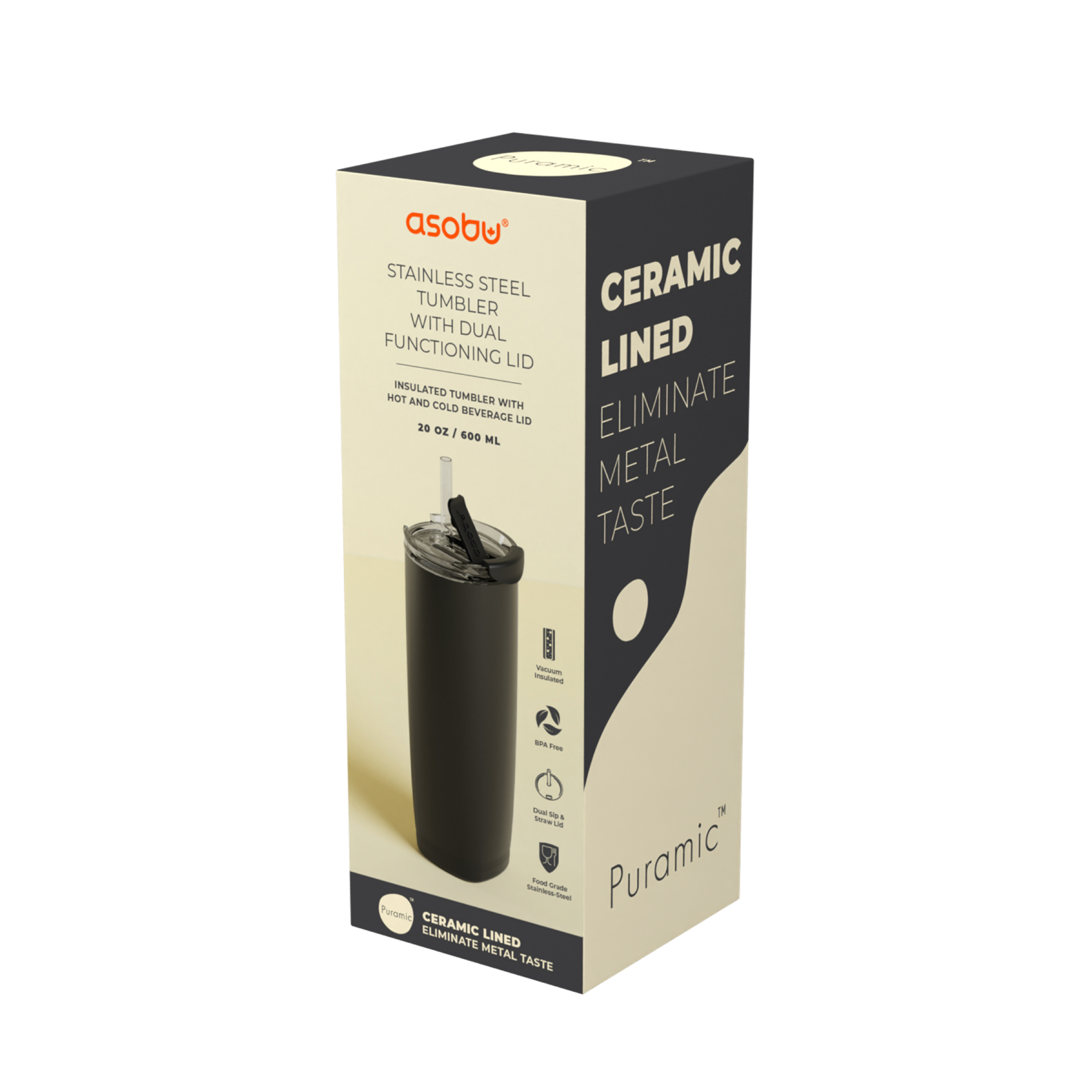 Picture of 20 oz Asobu Aqualina Dual Lid Insulated Bottle