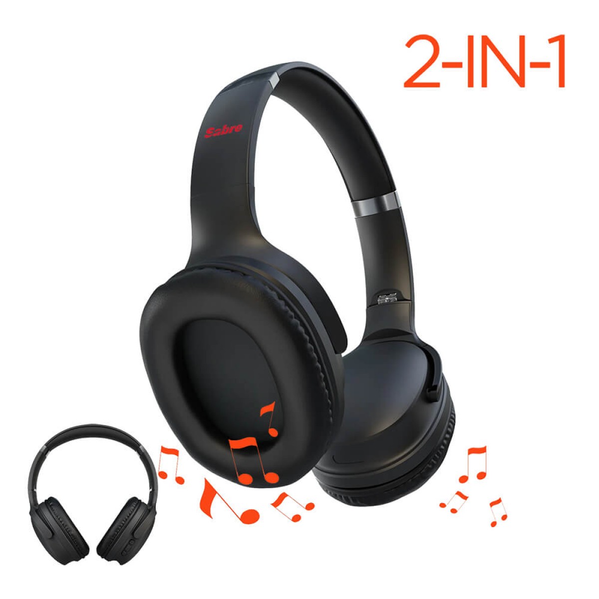Picture of HyperGear Flip 2-in-1 Wireless Headphones + Speaker