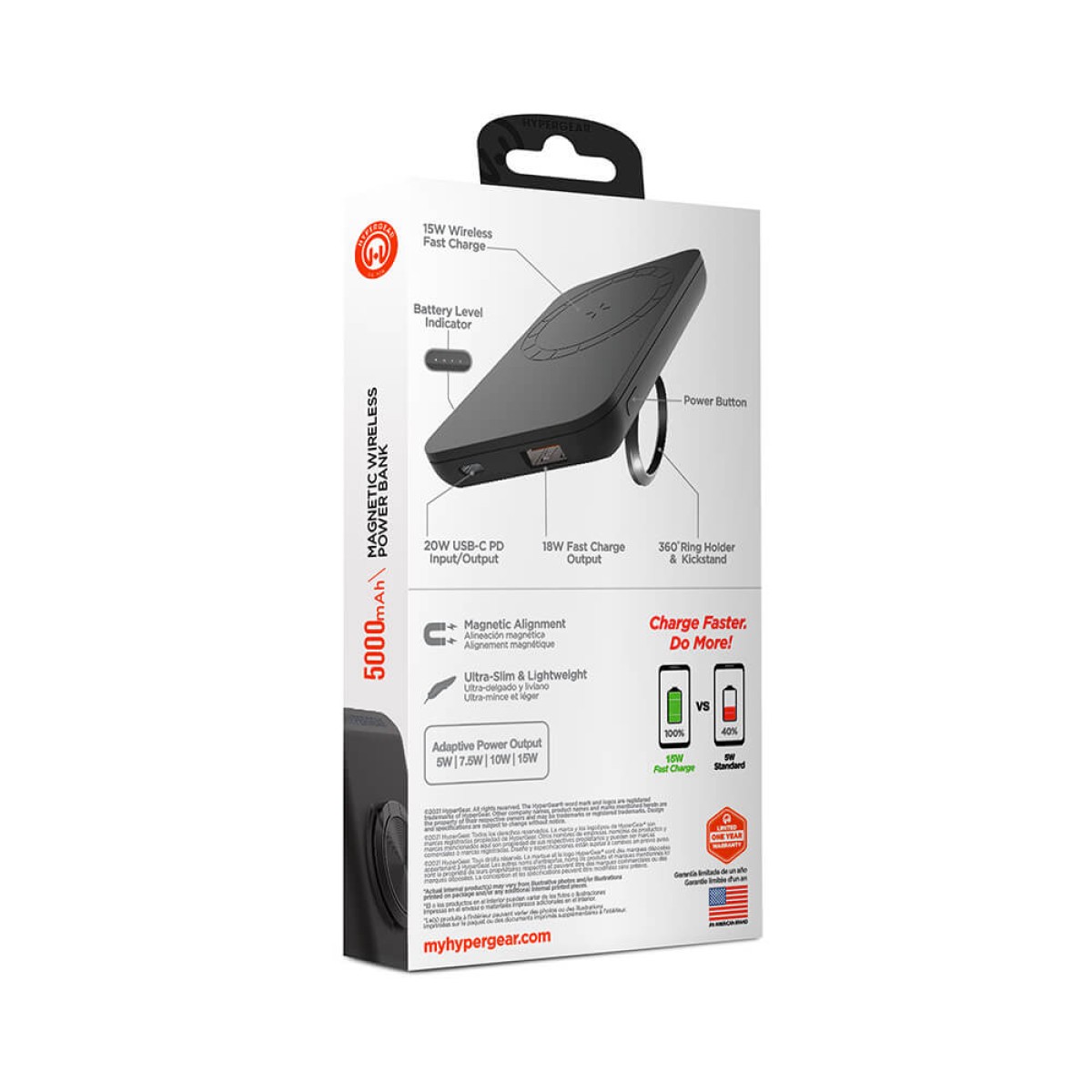 Picture of HyperGear 5000mAh Magnetic Wireless Power Bank for iPhone 12+ Series