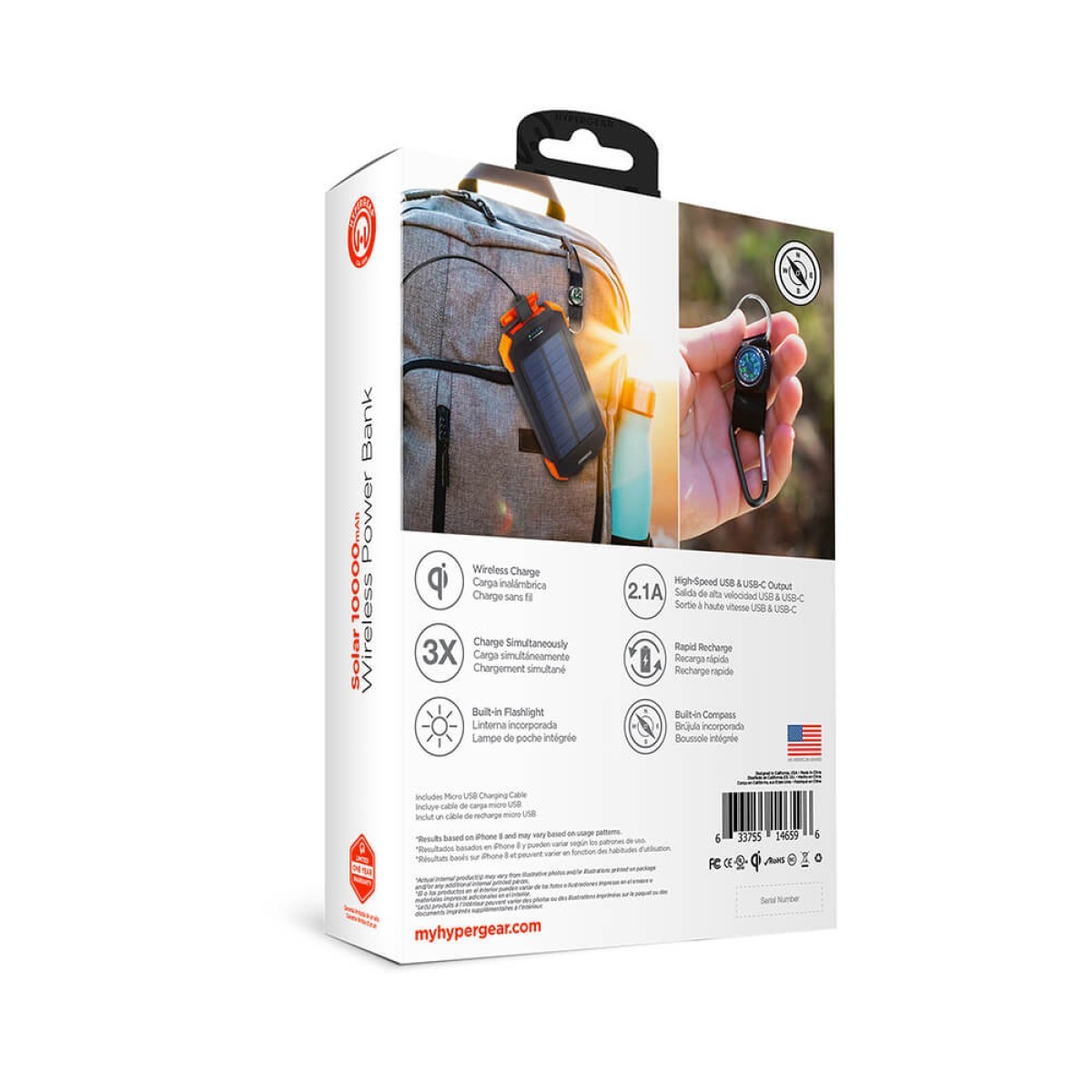Picture of HyperGear Solar 10000mAh Wireless Power Bank