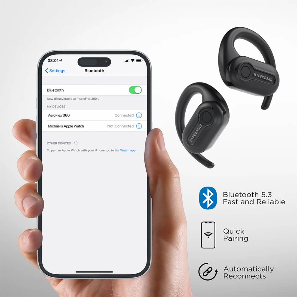 Picture of HyperGear AeroFlex 360 Open-Ear True Wireless Earbuds