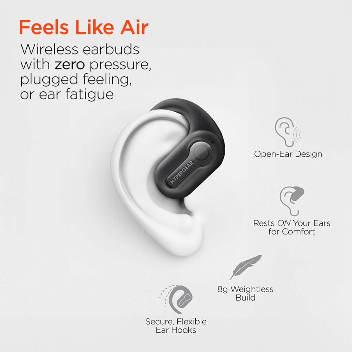 Picture of HyperGear AeroFlex 360 Open-Ear True Wireless Earbuds
