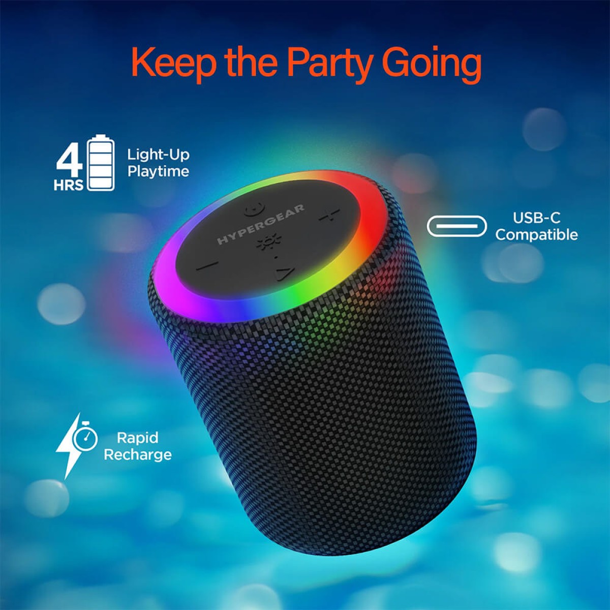 Picture of HyperGear Halo Waterproof LED Wireless Speaker
