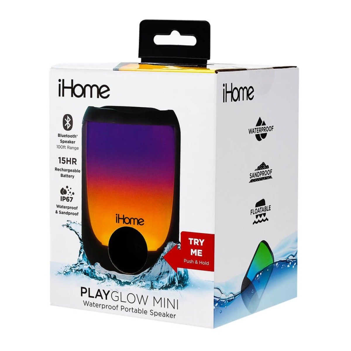 Picture of iHome PlayGlow Mini Waterproof Bluetooth Speaker with Color Changing Lights