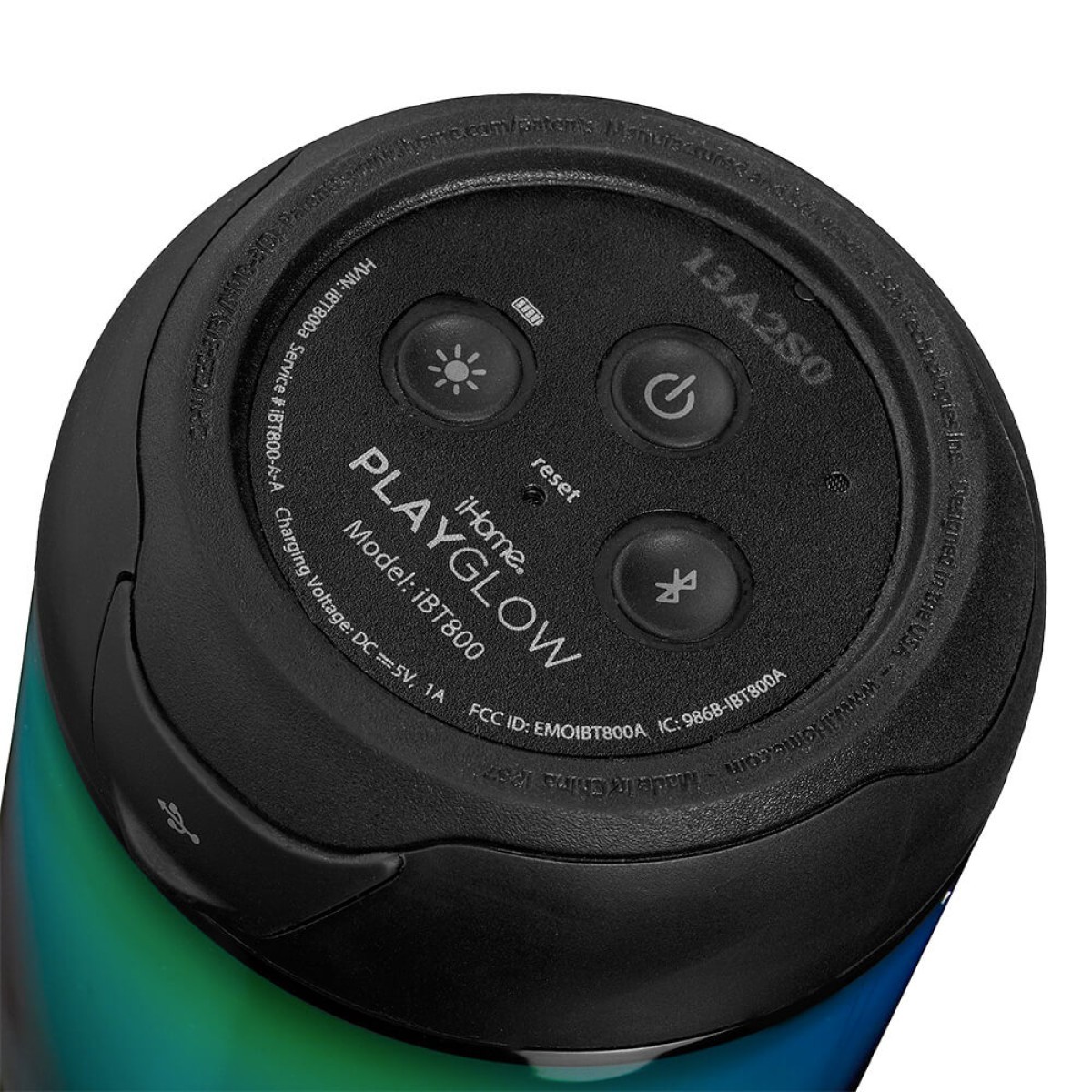 Picture of iHome PlayGlow Mini Waterproof Bluetooth Speaker with Color Changing Lights
