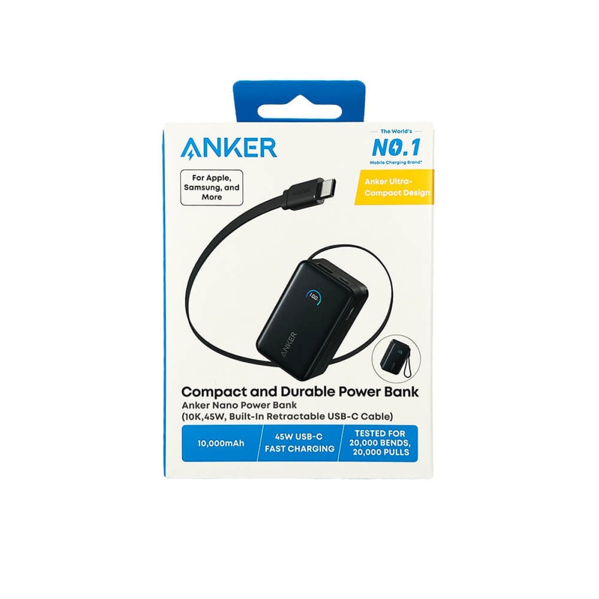 Picture of Anker Nano Power Bank (10K, 45W, Built-In Retractable USB-C Cable)