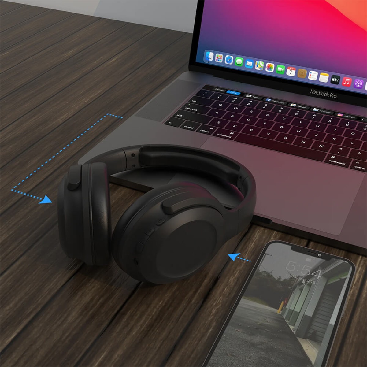 Picture of HyperGear Stealth2 ANC Wireless Noise Cancelling Over-the-Ear Headphones