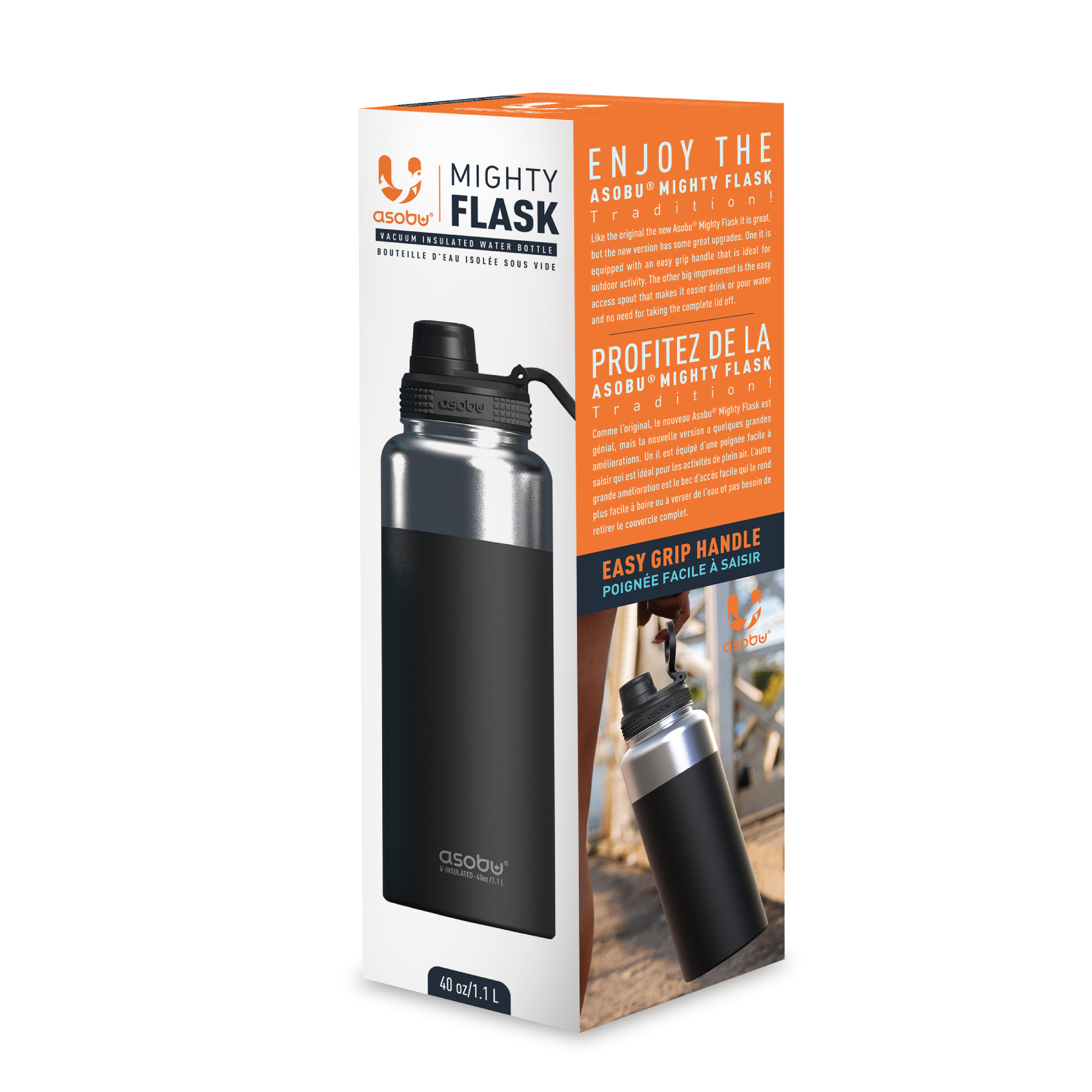 Picture of 40 oz Asobu Mighty Flask Vacuum Insulated Bottle
