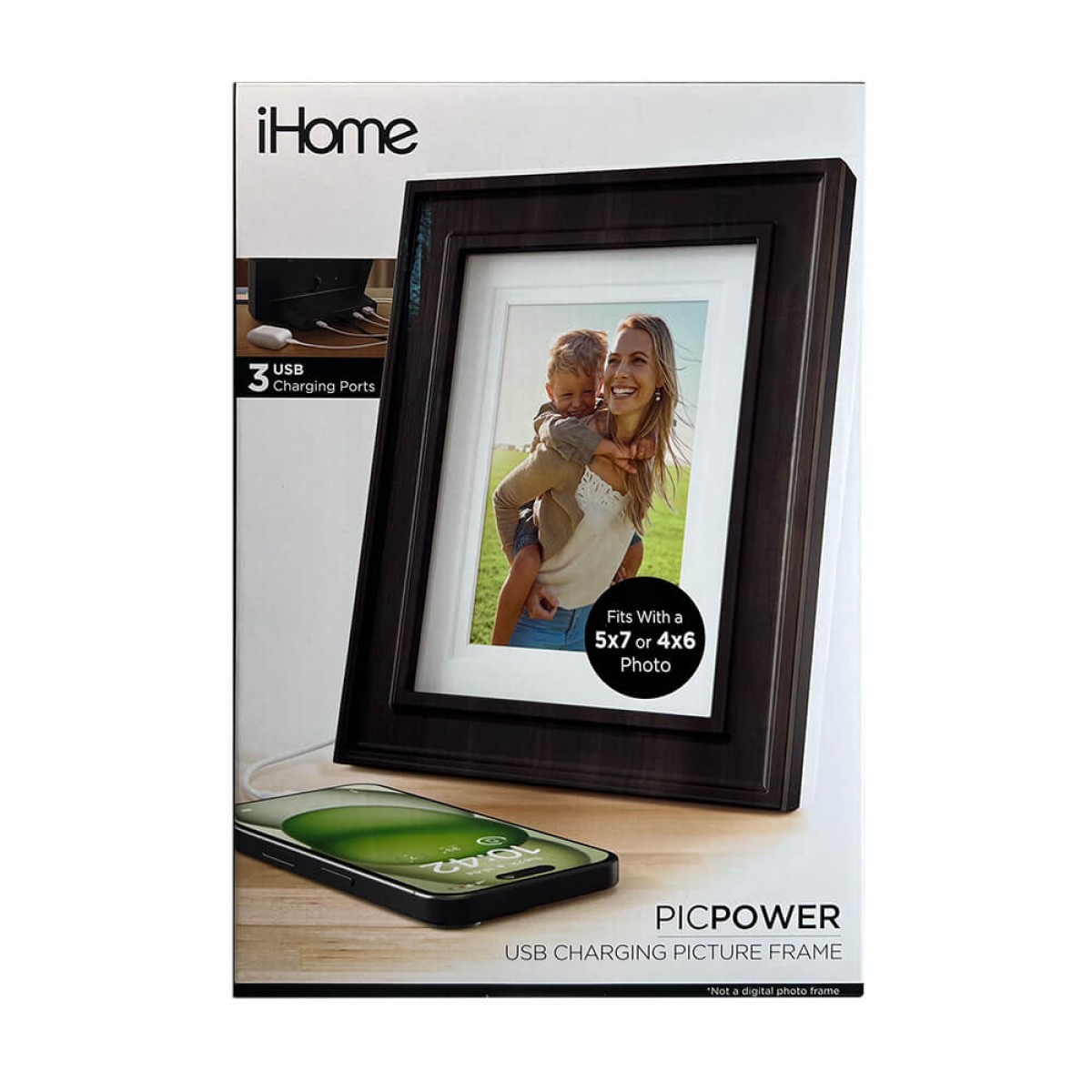 Picture of iHome Picture Frame with 3 USB Chargers