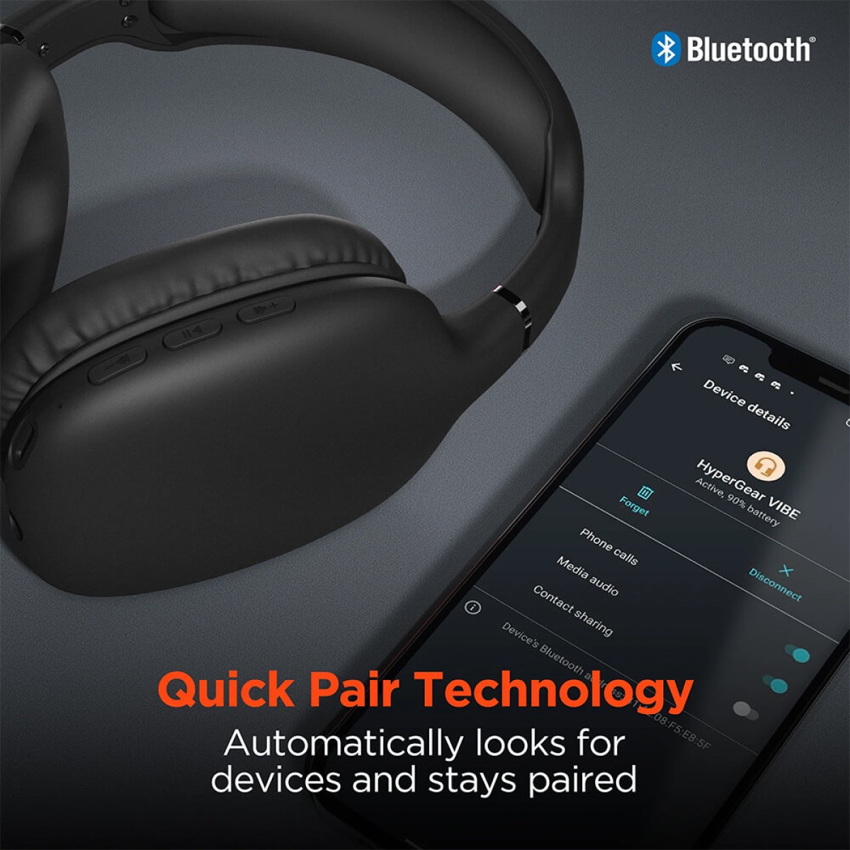 Picture of HyperGear Vibe Wireless Over-the-Ear Headphones