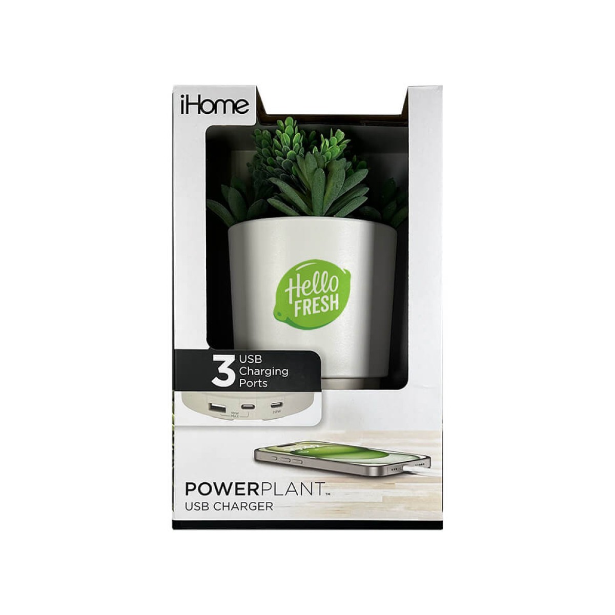 Picture of iHome PowerPlant USB Charging Station, Faux Succulent with USB Charger