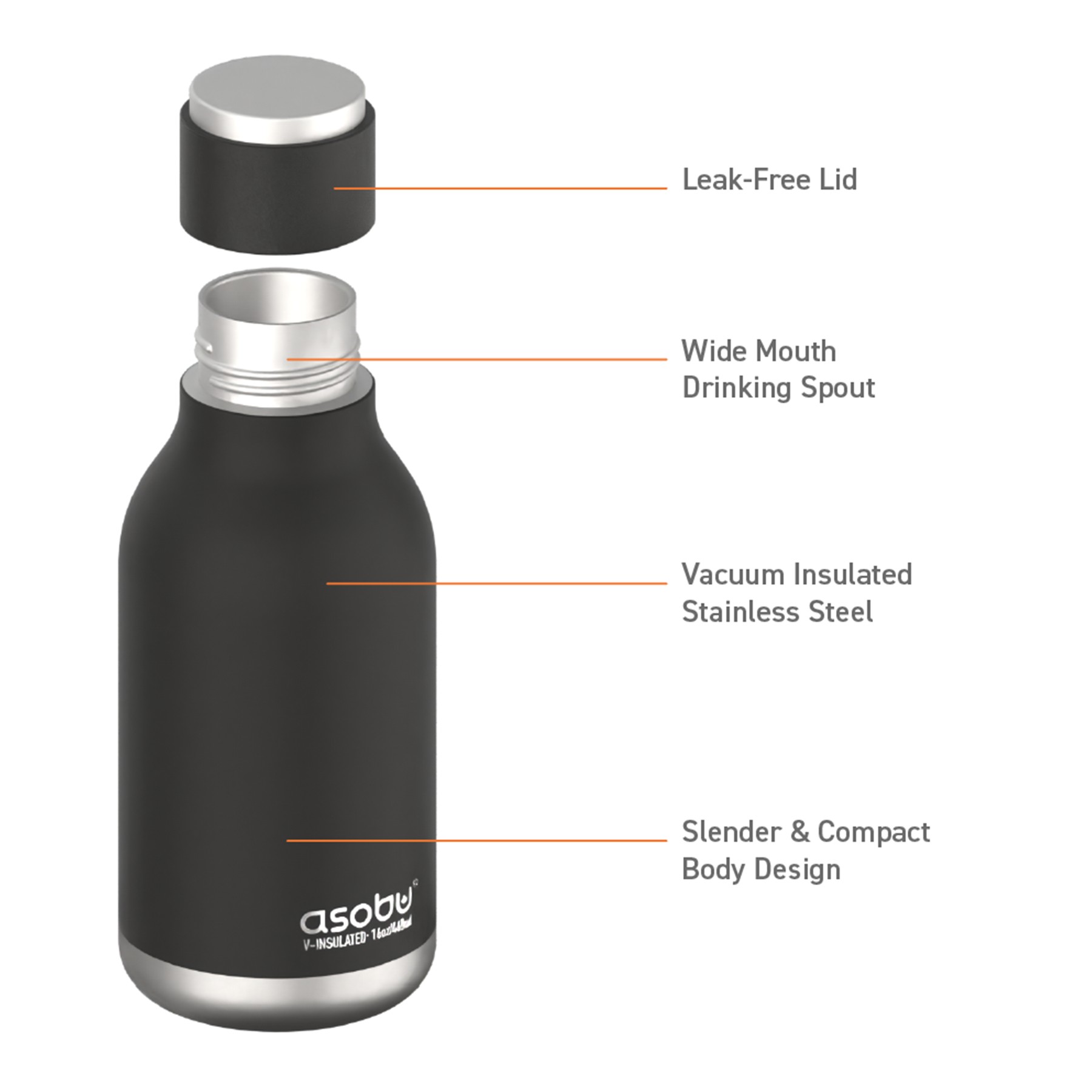 Picture of 16 oz Asobu Urban Vacuum Insulated Water Bottle