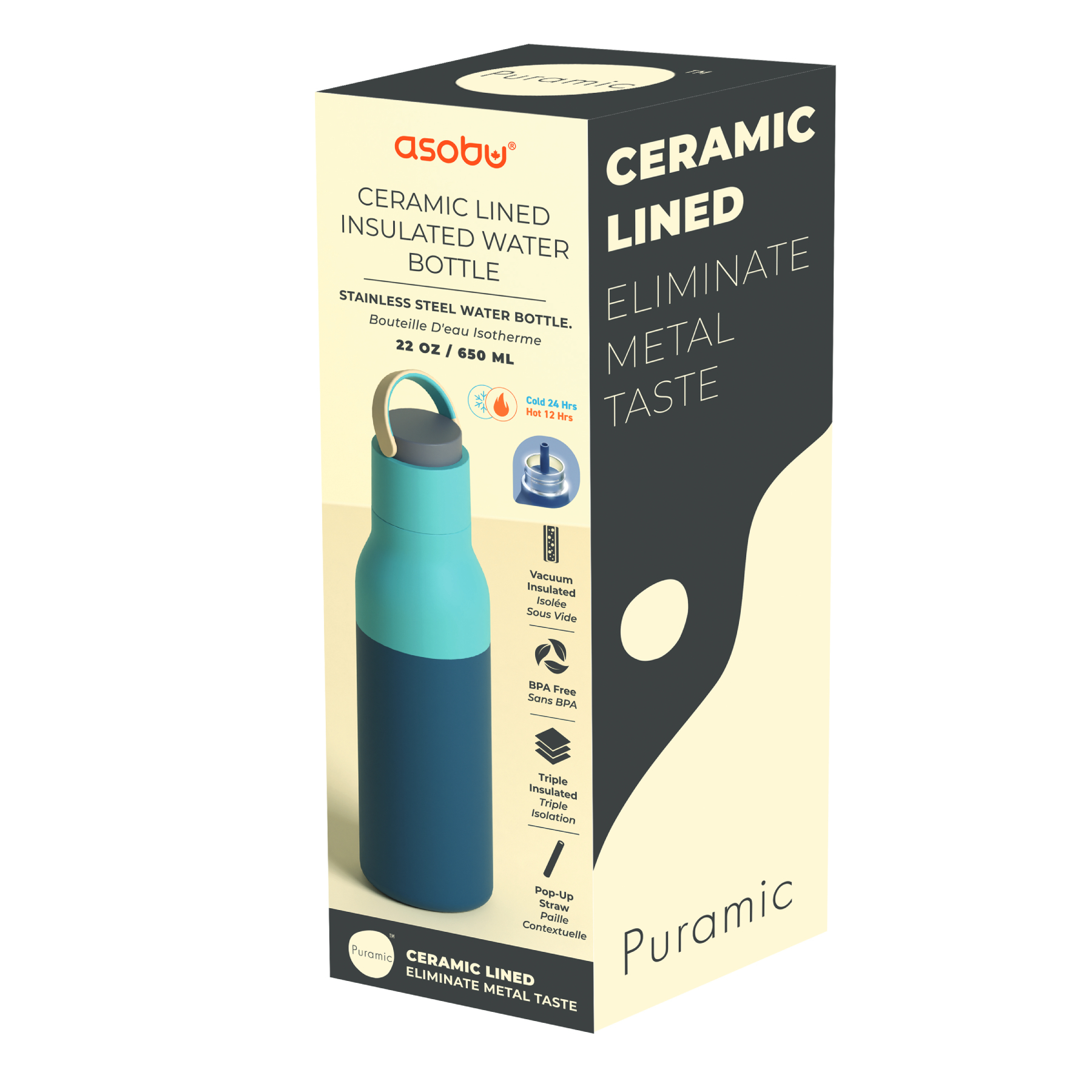 Picture of 22 oz Asobu Metro Bottle with Removable Straw