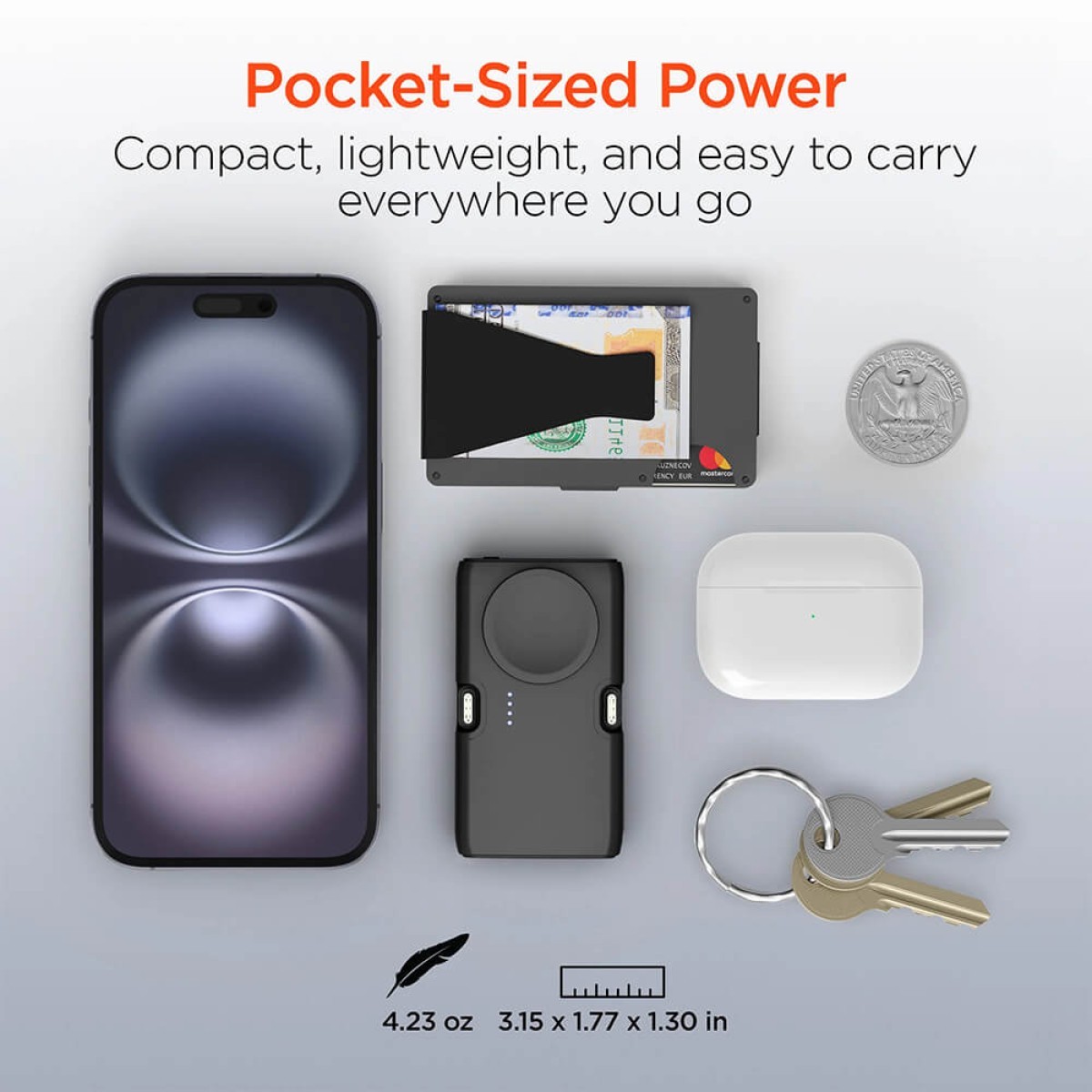 Picture of HyperGear Power Pack Nano Ultra-Mini Power Bank with Built-In Apple Watch Charger