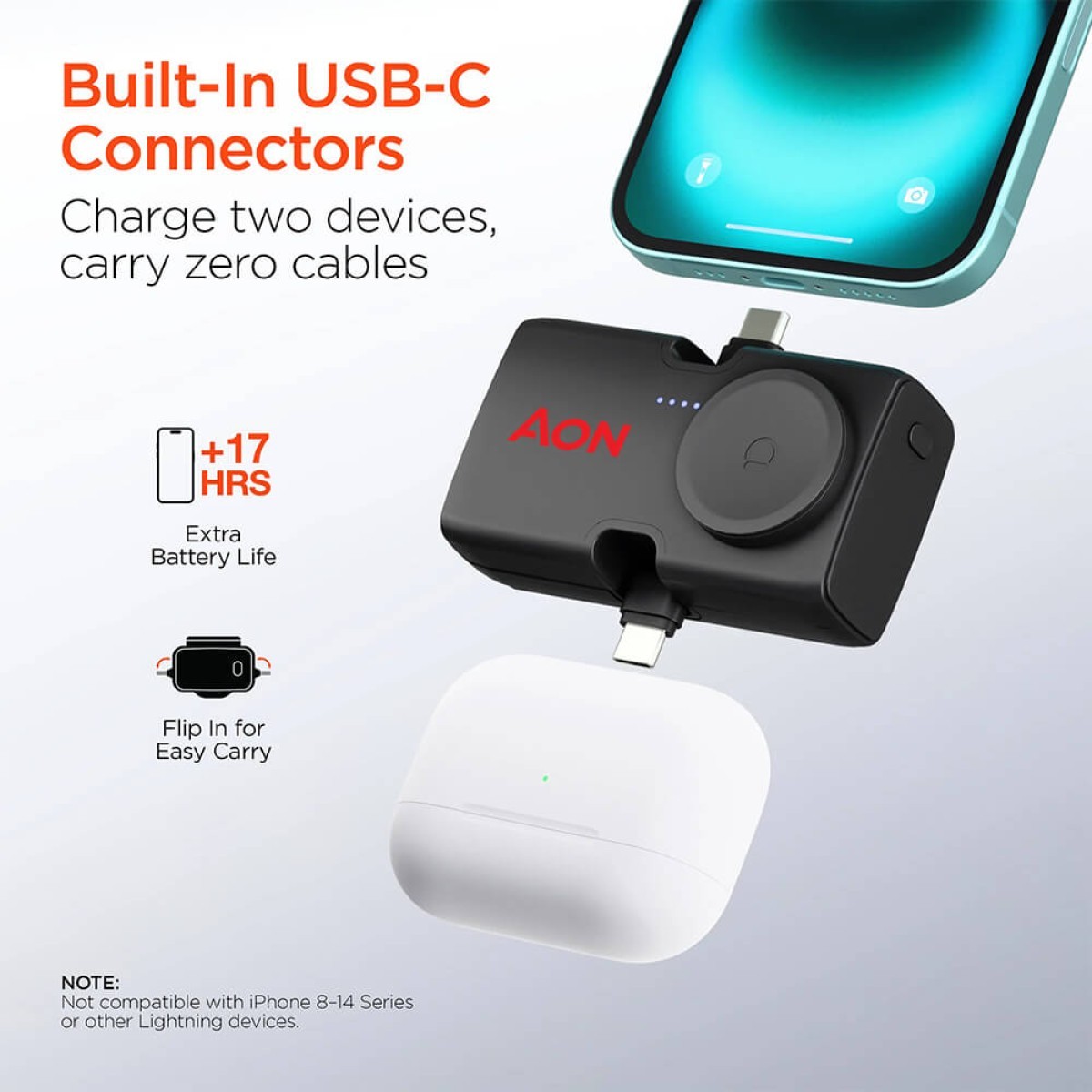 Picture of HyperGear Power Pack Nano Ultra-Mini Power Bank with Built-In Apple Watch Charger