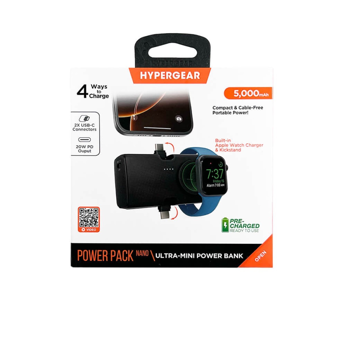 Picture of HyperGear Power Pack Nano Ultra-Mini Power Bank with Built-In Apple Watch Charger