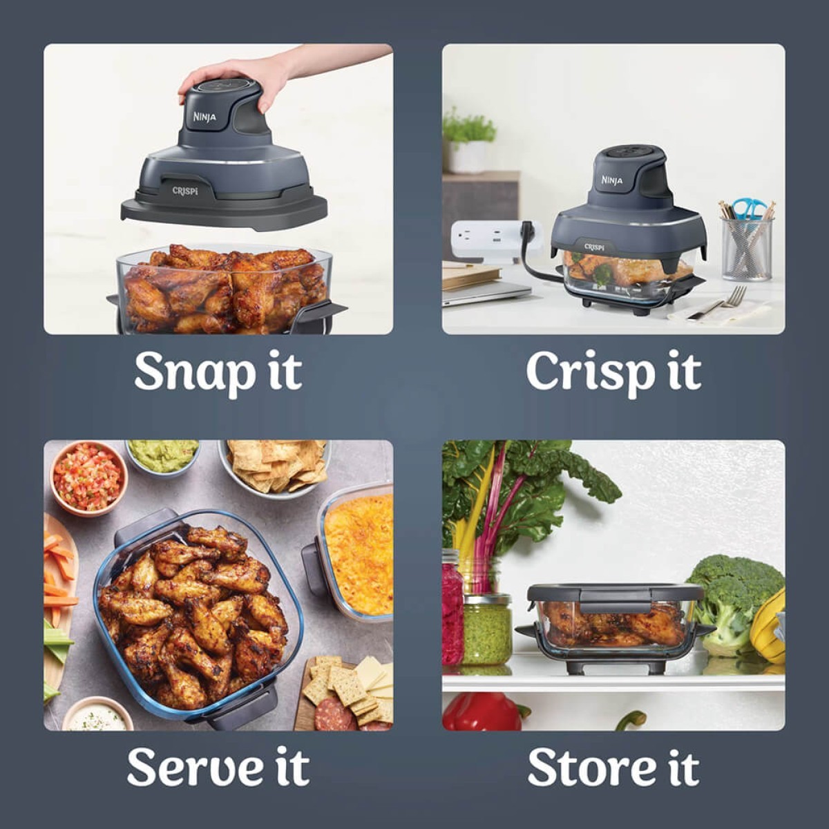 Picture of Ninja Crispi® 4-in-1 Portable Glass Air Fryer Cooking System