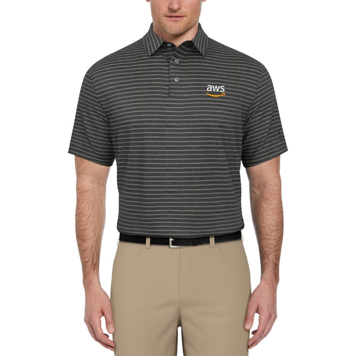 Picture of PGA Tour Heather Feeder Stripe Men's Polo