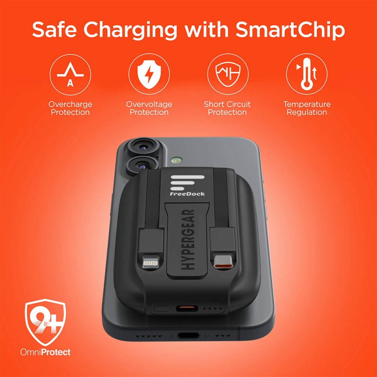 Picture of Hypergear 5,000mAh Mag Grip Go Wireless Power Bank with Built-In Cables