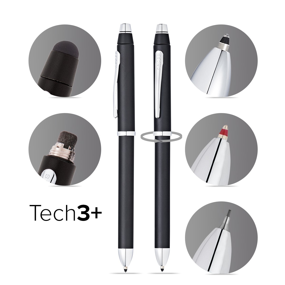 Picture of Cross Tech3+ Satin Black Multifunction Pen