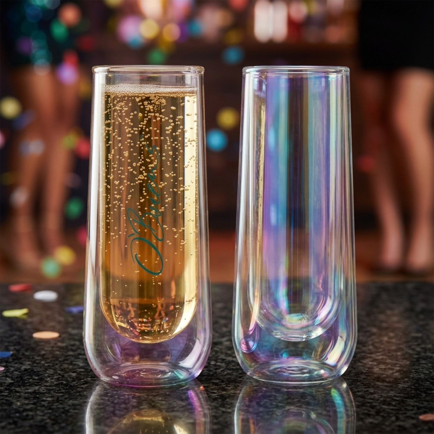 Picture of 7.5 oz Asobu Iridescent Stemless Champagne Flute