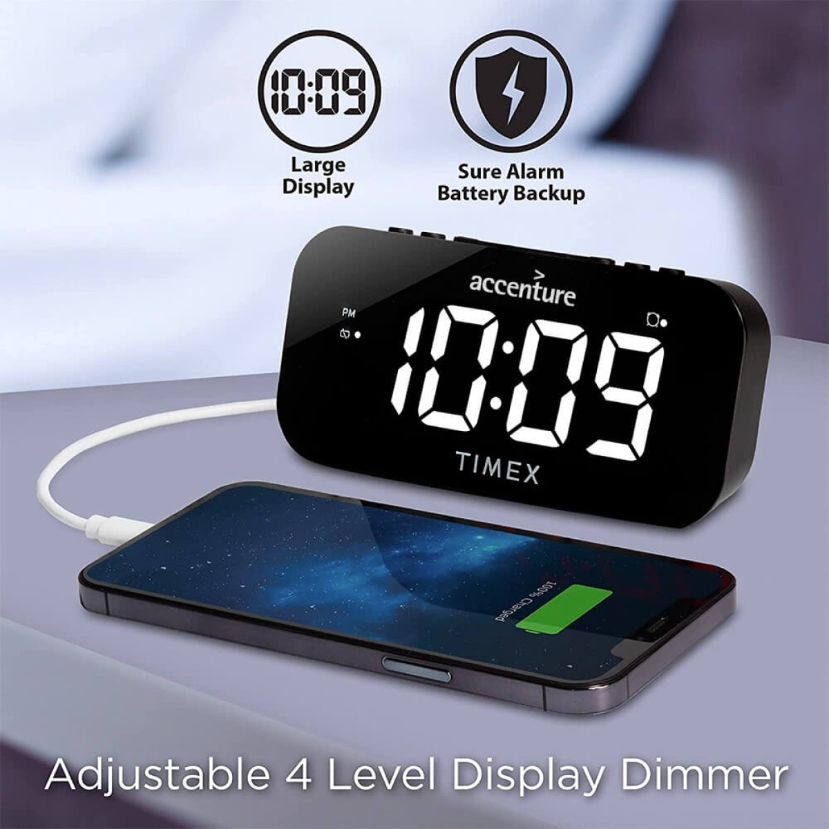 Picture of Timex Dual Alarm Clock With Jumbo Display and Usb Charging