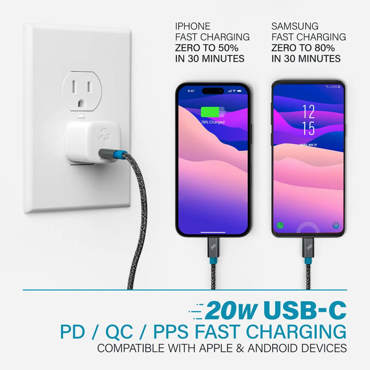 Picture of Nimble Wally Subnano 20W USB-C Wall Charger - White