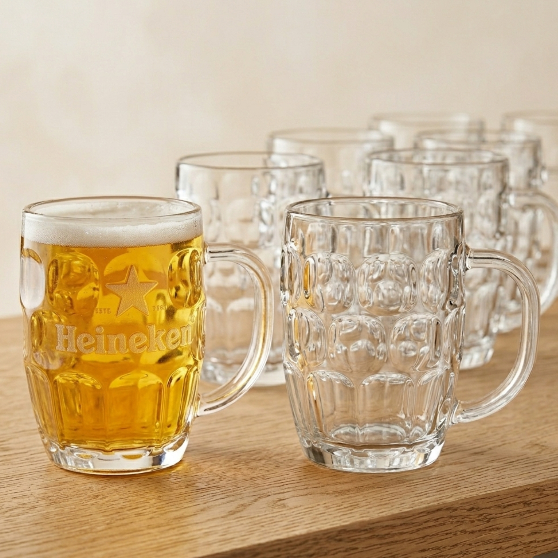 Picture of 20 oz Glass Barrel Beer Mug (Deep Etch)