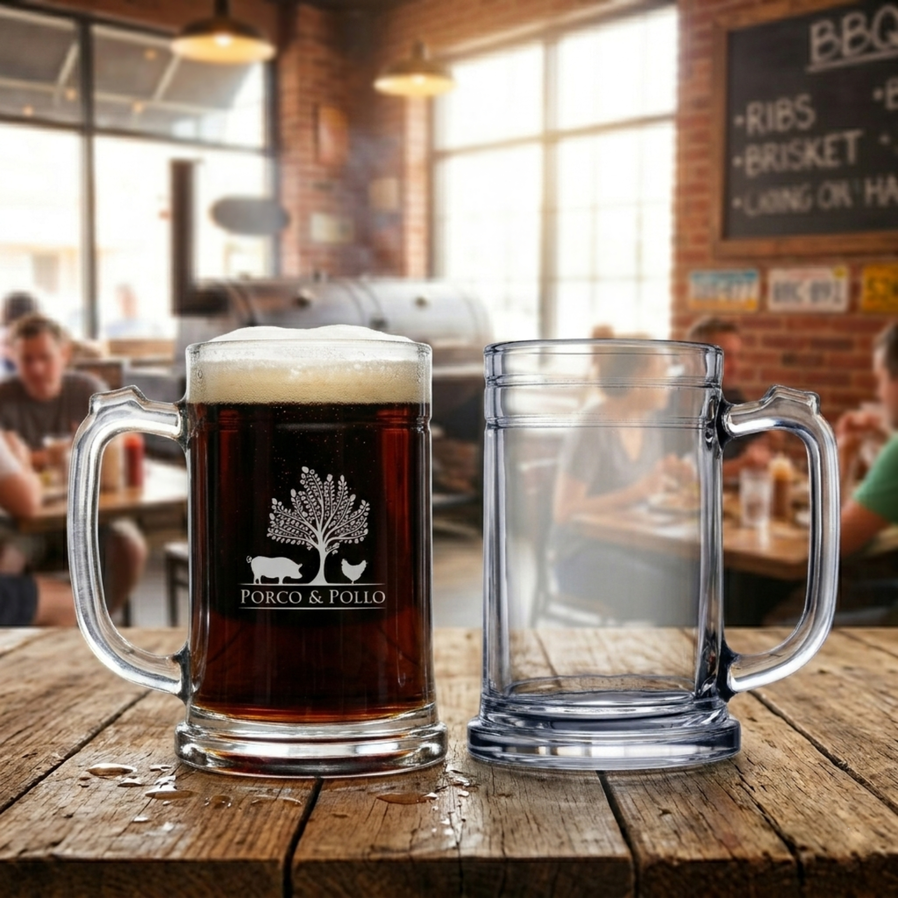 Picture of 16 oz Glass Beer Mug (Deep Etch)