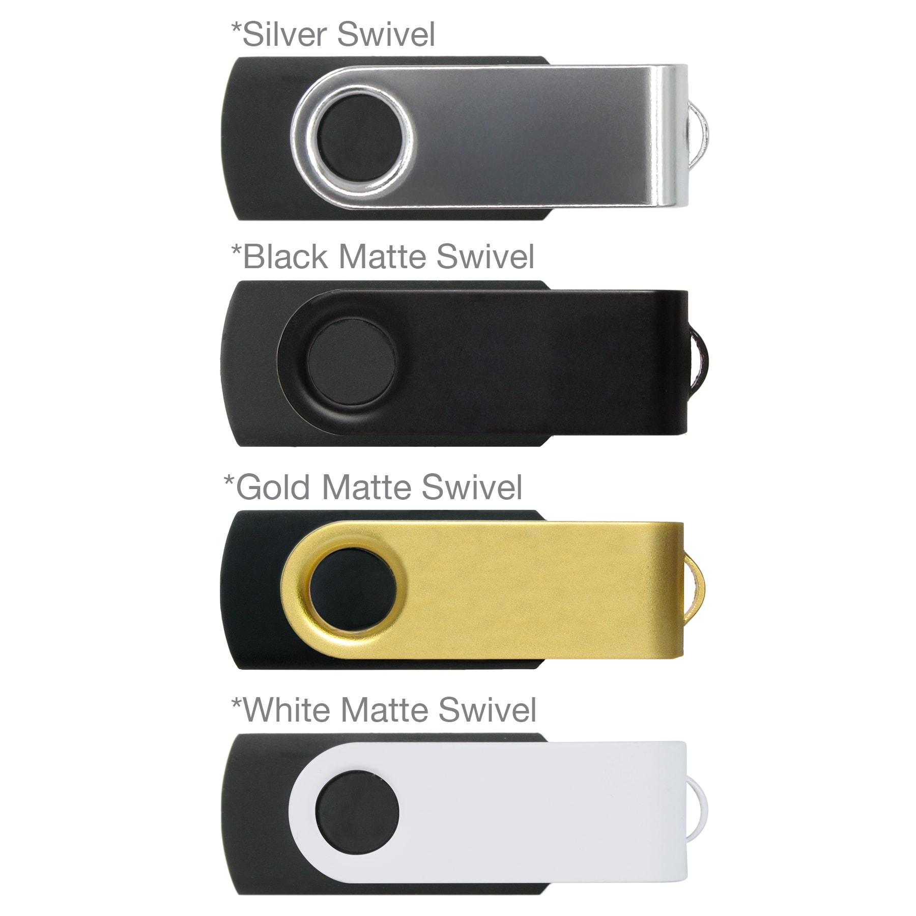 Picture of iClick® Gold Swivel USB Flash Drive 16GB