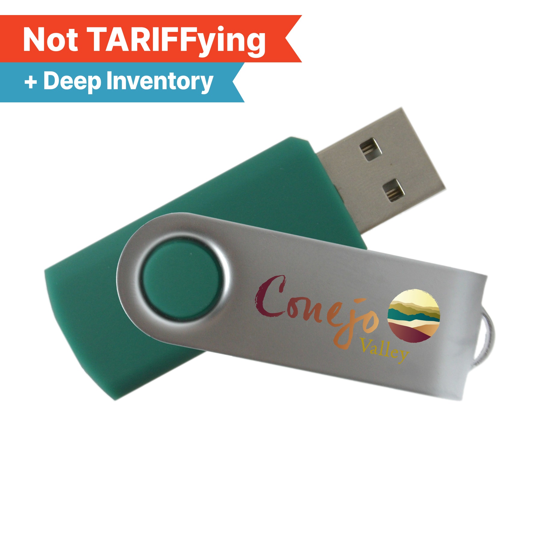 Picture of iClick® Gold Swivel USB Flash Drive 16GB