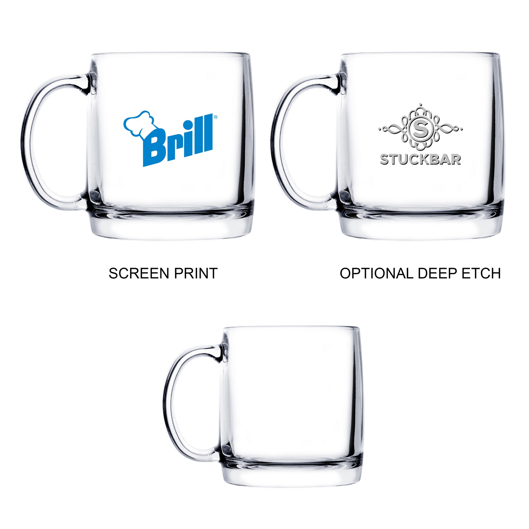 Picture of 13 oz Glass Coffee Mug (Deep Etch)