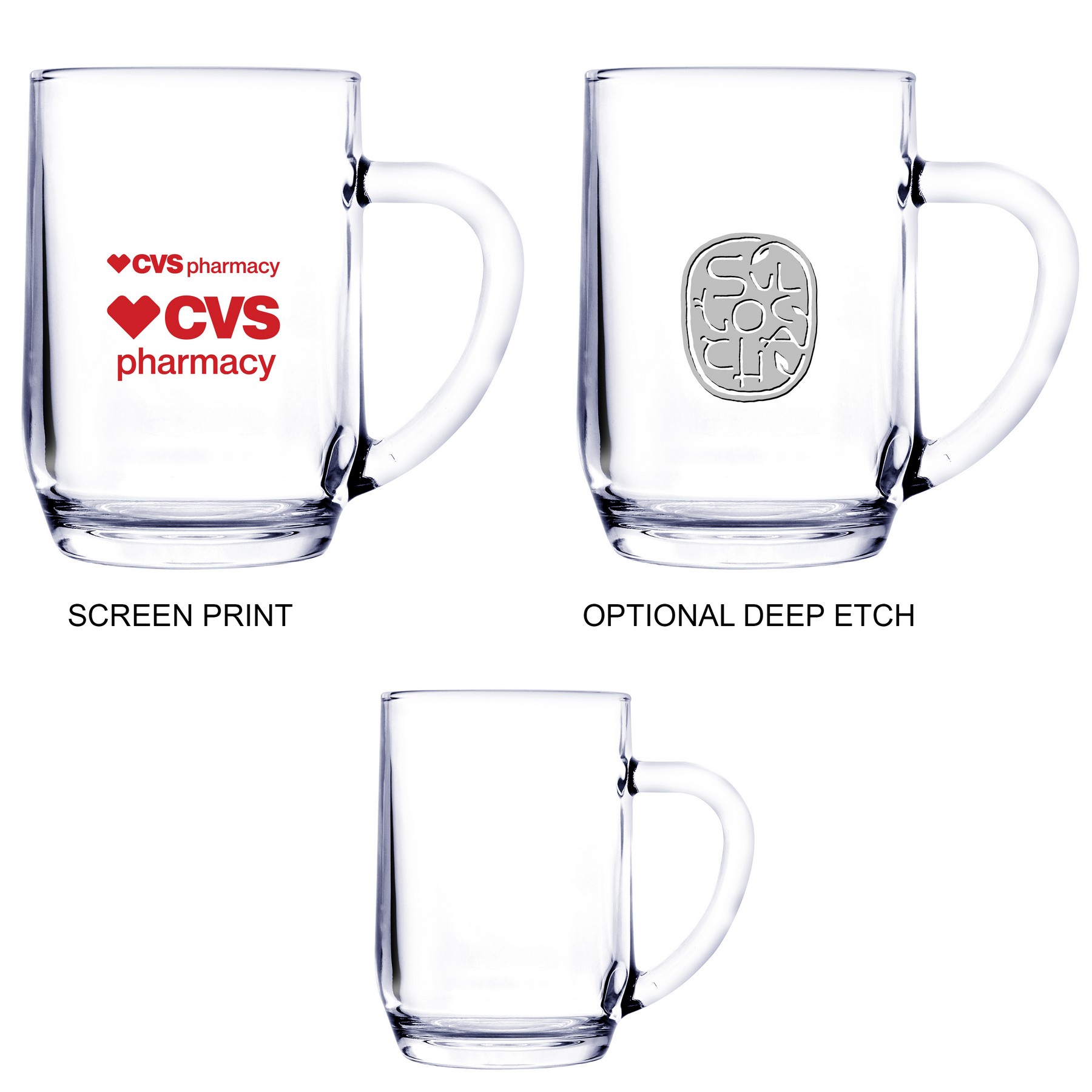 Picture of 19.25 oz Glass Beer Mug (Deep Etch)