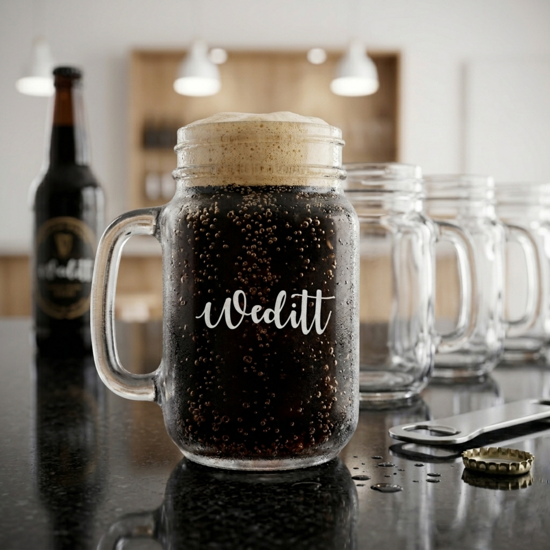 Picture of 16 oz Mason Jar Beer Mug (Deep Etch)