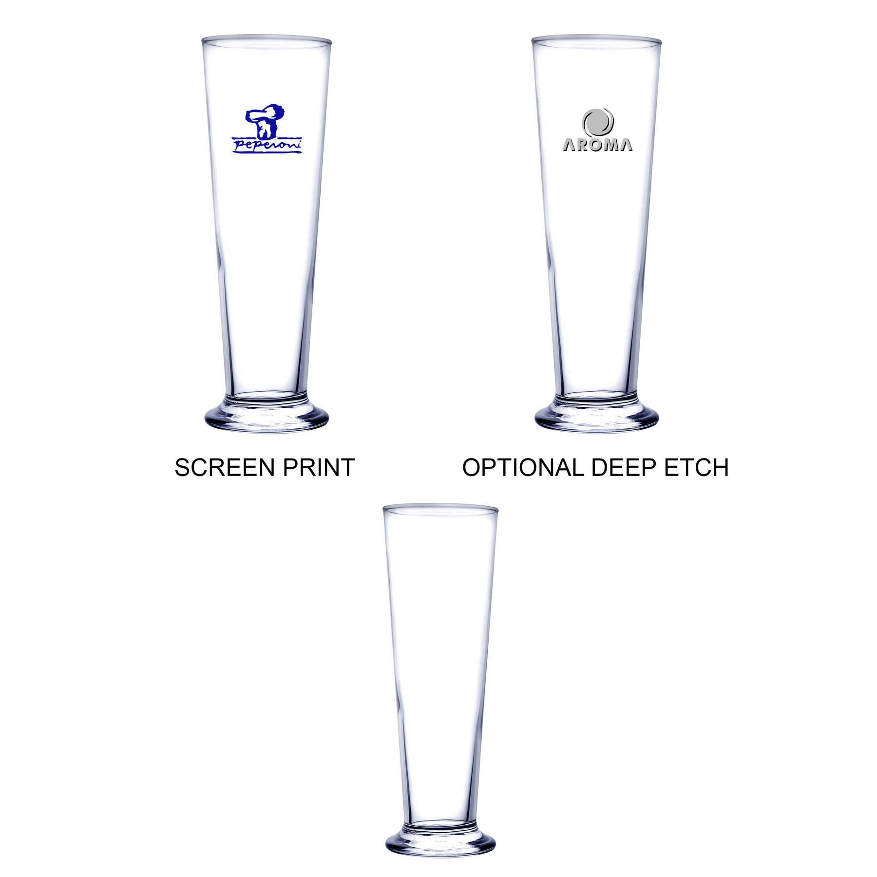 Picture of 13 oz Pilsner Selection Tall Beer Glass (Deep Etch)