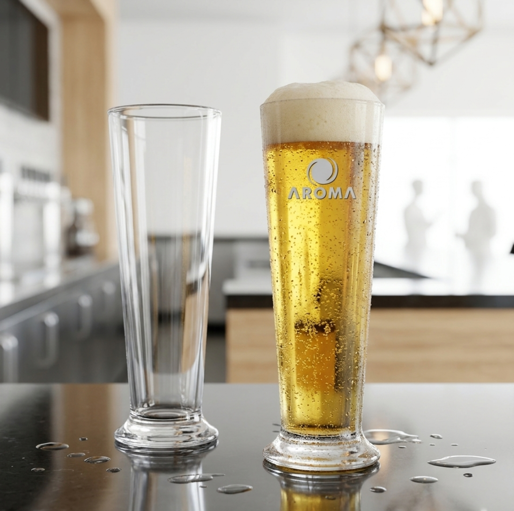 Picture of 13 oz Pilsner Selection Tall Beer Glass (Deep Etch)