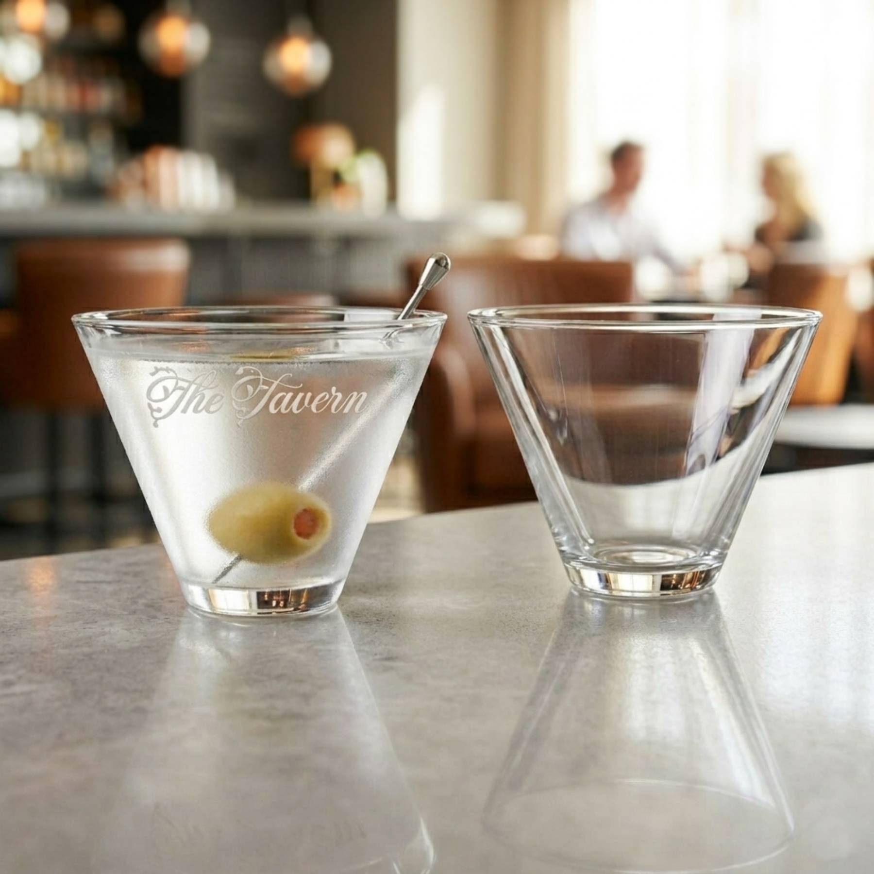 Picture of 13.5 oz Stemless Martini Glass (Deep Etch)