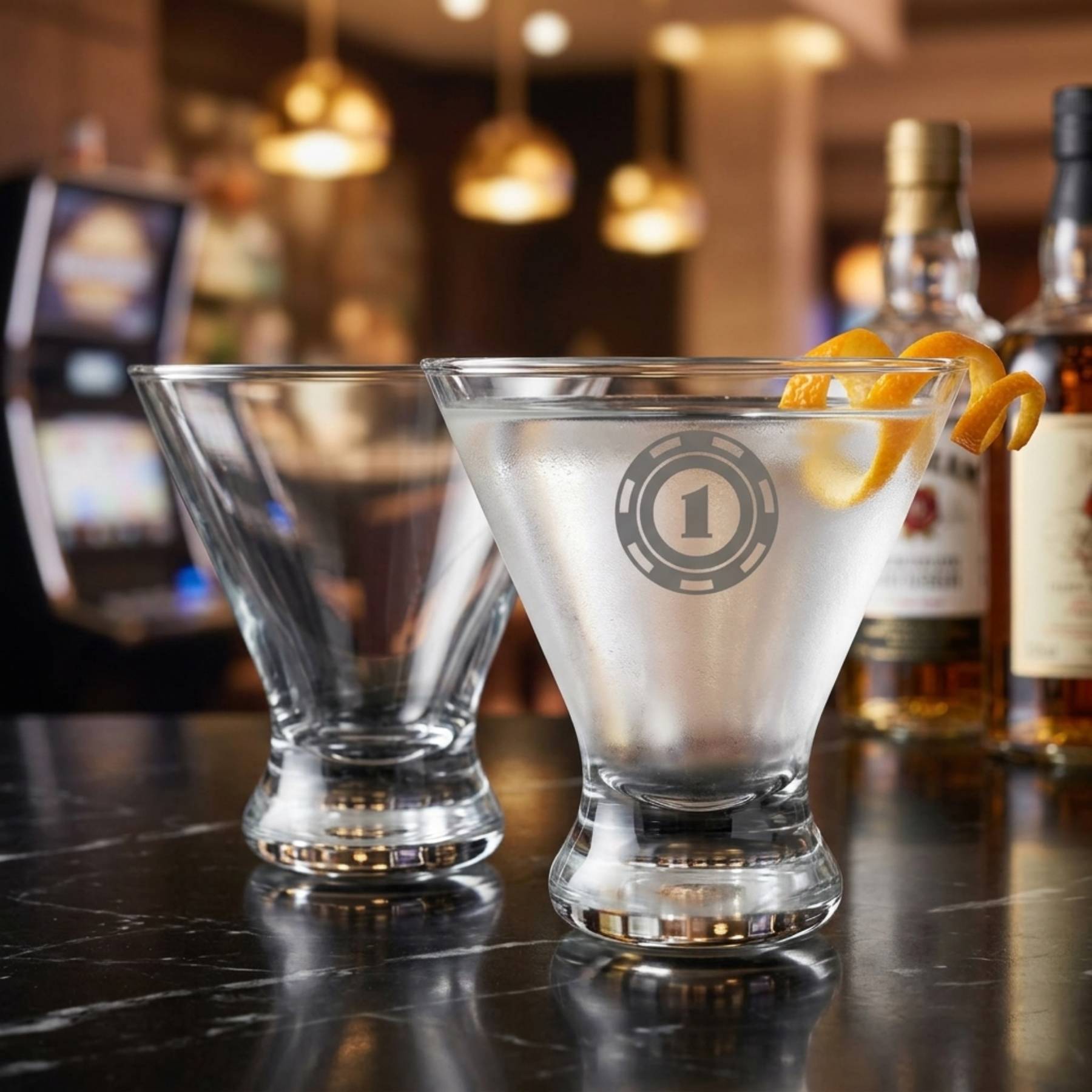 Picture of 8.25 oz Stemless Martini Glass (Deep Etch)