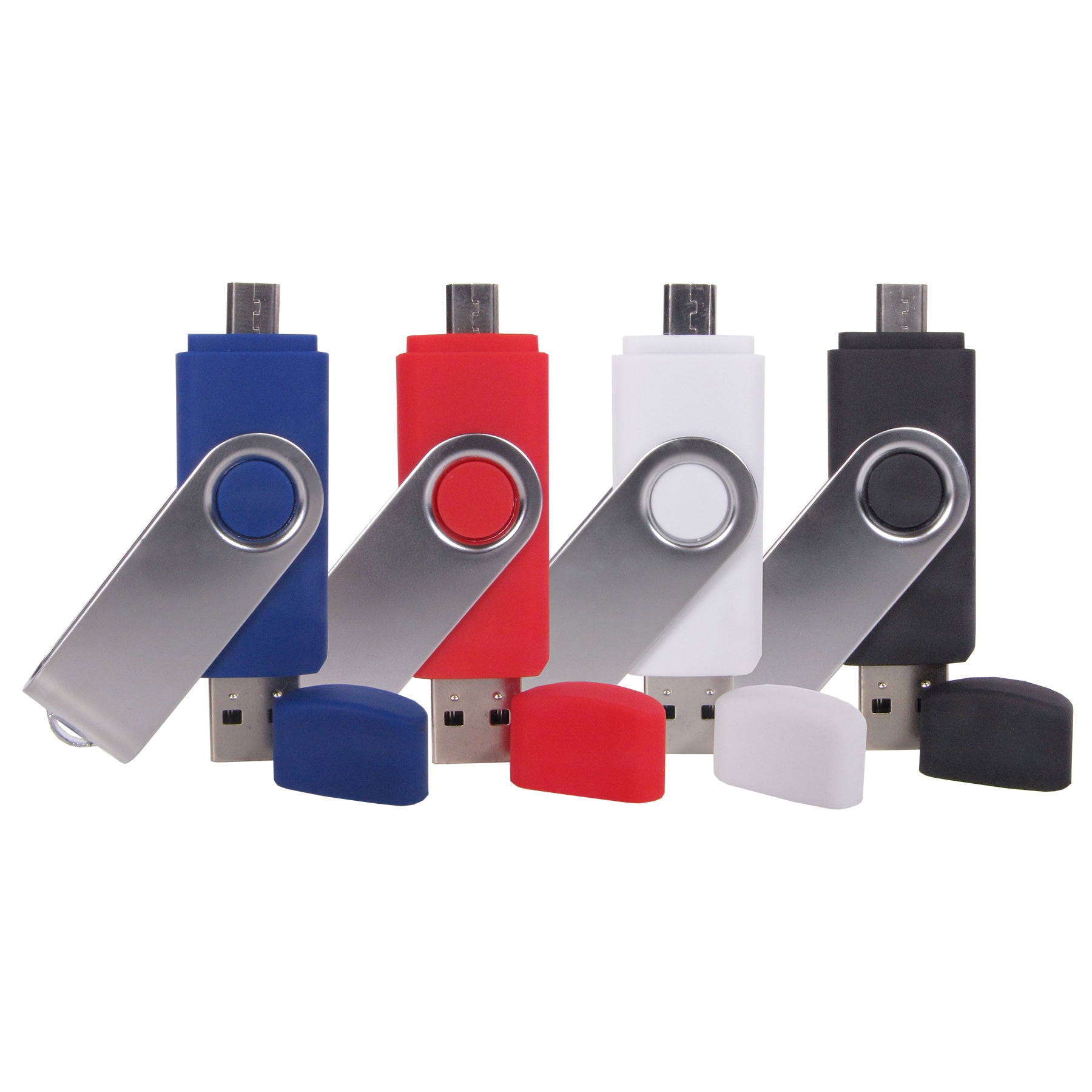 Picture of iClick® Micro Silver Swivel USB Flash Drive 32GB - Overseas