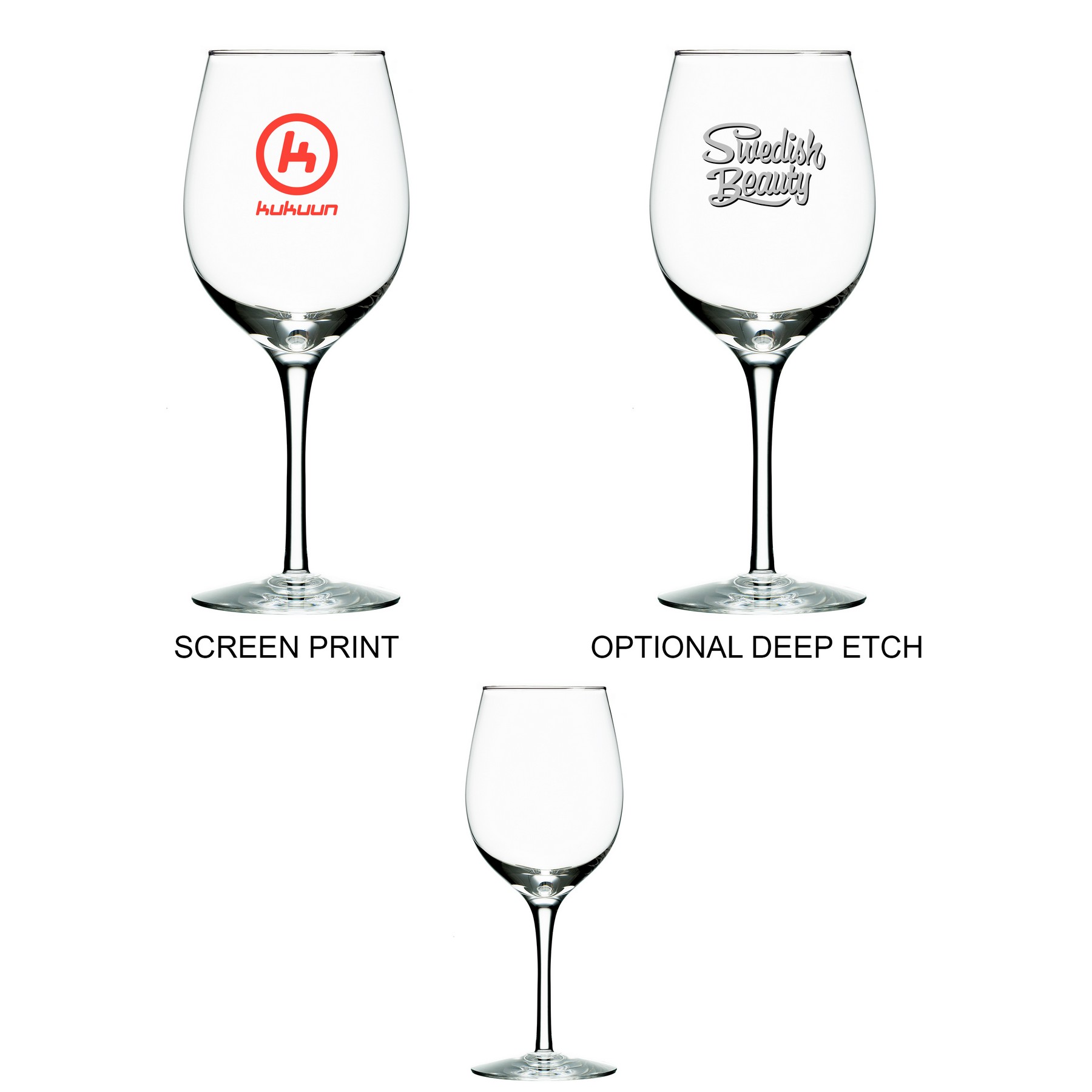Picture of 12 oz Wine Glasses (Deep Etch)