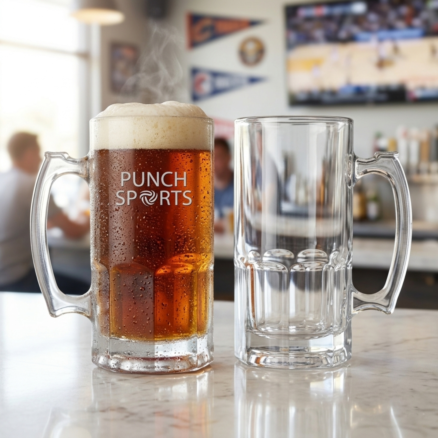 Picture of 33 oz Glass Beer Mug (Deep Etch)