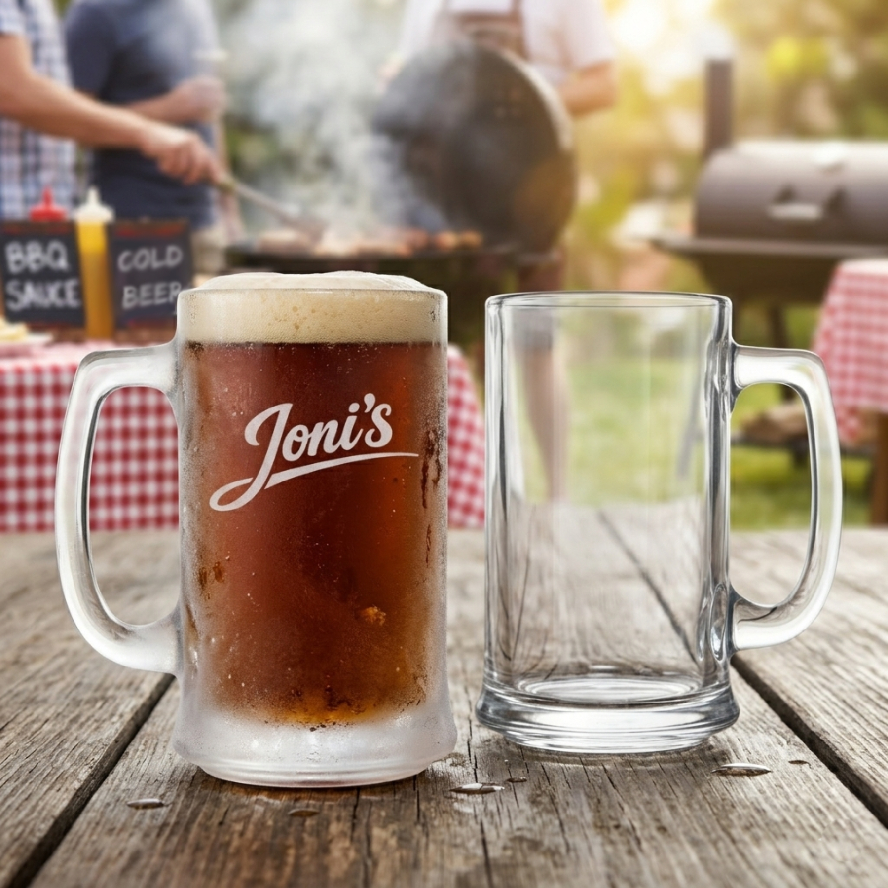 Picture of 15 oz Glass Beer Mug (Deep Etch)